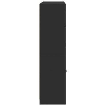 vidaXL Βιβλιοθήκη με Πόρτες Μαύρη 136x37x142cm Επεξ. Ξύλο 1 τεμ.