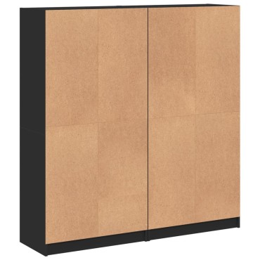 vidaXL Βιβλιοθήκη με Πόρτες Μαύρη 136x37x142cm Επεξ. Ξύλο 1 τεμ.