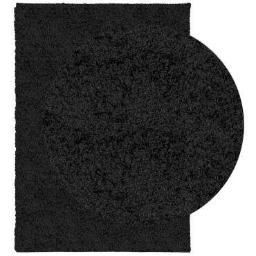 vidaXL Χαλί Shaggy PAMPLONA με Ψηλό Πέλος Μοντέρνο Μαύρο 160x230cm