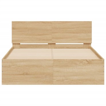 vidaXL Πλαίσιο Κρεβατιού με Κεφαλάρι Sonoma δρυς 120x200cm 1 τεμ. - Μονό