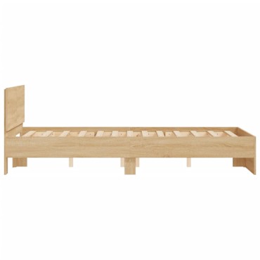 vidaXL Πλαίσιο Κρεβατιού με Κεφαλάρι Sonoma δρυς 120x200cm 1 τεμ. - Μονό