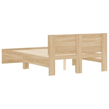 vidaXL Πλαίσιο Κρεβατιού με Κεφαλάρι Sonoma δρυς 120x200cm 1 τεμ. - Μονό