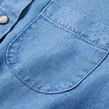 Φόρεμα Παιδικό Μακρυμάνικο Σκούρο Μπλε και Denim Μπλε 128