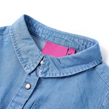 Φόρεμα Παιδικό Μακρυμάνικο Σκούρο Μπλε και Denim Μπλε 104