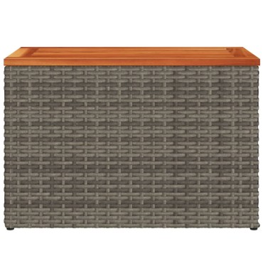 vidaXL Τραπεζάκια Κήπου 2 τεμ. Γκρι 55x34x37cm Συνθ.Ρατάν/Μασίφ Ξύλο