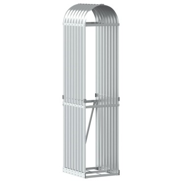 vidaXL Ξυλοθήκη Ασημί 40x45x170 εκ. από Γαλβανισμένο Ατσάλι