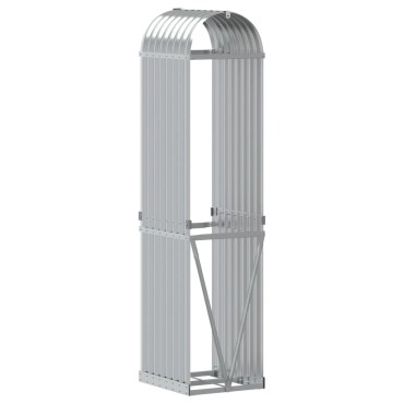 vidaXL Ξυλοθήκη Ασημί 40x45x170 εκ. από Γαλβανισμένο Ατσάλι