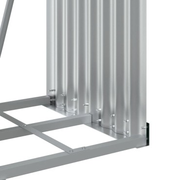 vidaXL Ξυλοθήκη Ασημί 40x45x170 εκ. από Γαλβανισμένο Ατσάλι