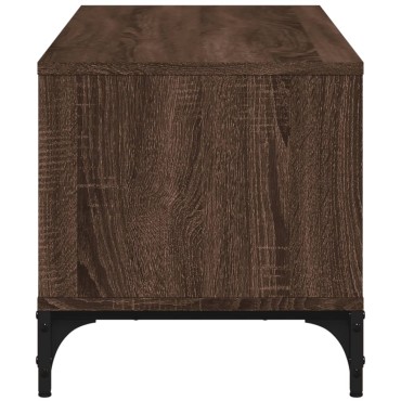 vidaXL Έπιπλο TV Καφέ Δρυς 102x40x41cm Επ Ξύλο/Ατσάλι Ηλ Βαφή Πούδρα