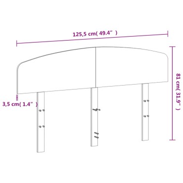 vidaXL Κεφαλάρι από Μασίφ Ξύλο Πεύκου 125,5x3,5x81cm 1 τεμ.