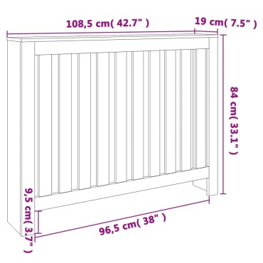 vidaXL Κάλυμμα Καλοριφέρ Καφέ Κεριού 108,5x19x84εκ. Μασίφ Ξύλο Πεύκου