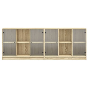 vidaXL Βιβλιοθήκη με Πόρτες Sonoma Δρυς 204x37x75cm Επεξ. Ξύλο 1 τεμ.