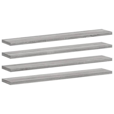 vidaXL Ράφια Τοίχου 4 τεμ. Γκρι Sonoma 60x10x1,5cm Επεξεργ. Ξύλο