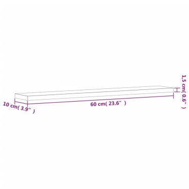 vidaXL Ράφια Τοίχου 4 τεμ. Γκρι Sonoma 60x10x1,5cm Επεξεργ. Ξύλο