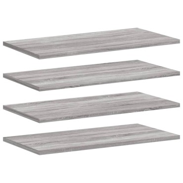 vidaXL Ράφια Τοίχου 4 τεμ. Γκρι Sonoma 60x20x1,5cm Επεξεργ. Ξύλο