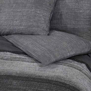 vidaXL Σετ Παπλωματοθήκης Σκούρο Γκρι 220 x 240 εκ. Βαμβακερό