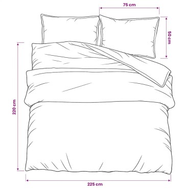 vidaXL Σετ Παπλωματοθήκης Γκρι 225x220 εκ. Βαμβακερό