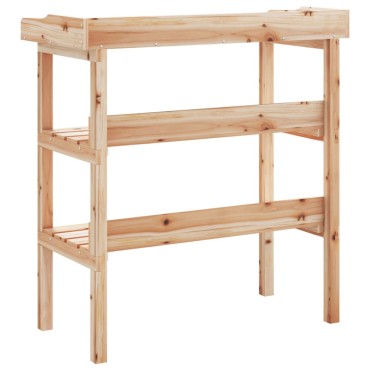 vidaXL Τραπέζι Φυτών με Ράφια 78 x 38 x 82,5 εκ. από Μασίφ Ξύλο Ελάτης