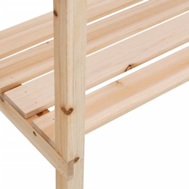 vidaXL Τραπέζι Φυτών με Ράφια 78 x 38 x 82,5 εκ. από Μασίφ Ξύλο Ελάτης
