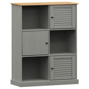 vidaXL Βιβλιοθήκη VIGO Γκρι 90x35x114,5cm από Μασίφ Ξύλο Πεύκου 1 τεμ.