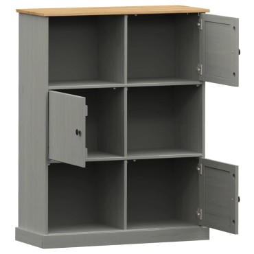vidaXL Βιβλιοθήκη VIGO Γκρι 90x35x114,5cm από Μασίφ Ξύλο Πεύκου 1 τεμ.