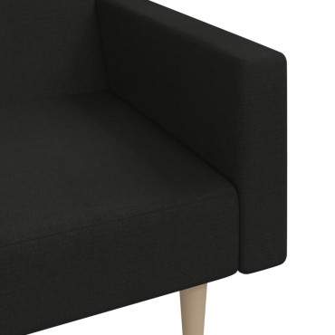 vidaXL Καναπές Κρεβάτι Διθέσιος Μαύρος Υφασμάτινος 220x84,5x69cm 1 τεμ.