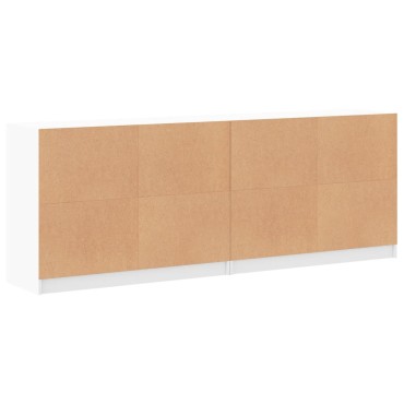 vidaXL Βιβλιοθήκη με Πόρτες Λευκή 204x37x75cm από Επεξεργ. Ξύλο 1 τεμ.