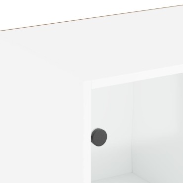vidaXL Βιβλιοθήκη με Πόρτες Λευκή 204x37x75cm από Επεξεργ. Ξύλο 1 τεμ.