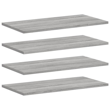vidaXL Ράφια Τοίχου 4 τεμ. Γκρι Sonoma 60x30x1,5cm Επεξεργ. Ξύλο