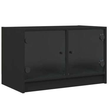 vidaXL Έπιπλο Τηλεόρασης Λευκό 68x37x42cm με Γυάλινες Πόρτες