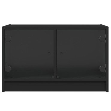 vidaXL Έπιπλο Τηλεόρασης Λευκό 68x37x42cm με Γυάλινες Πόρτες