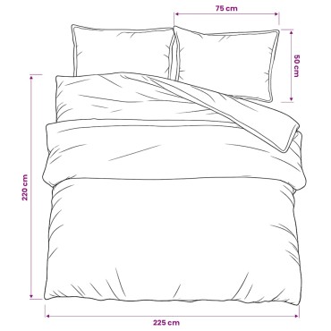vidaXL Σετ Παπλωματοθήκης Σκούρο Γκρι 225x220 εκ. Βαμβακερό