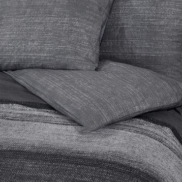 vidaXL Σετ Παπλωματοθήκη Σκούρο Γκρι 135x200 εκ. Βαμβακερό