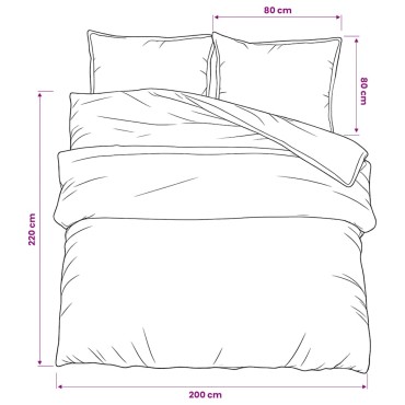 vidaXL Σετ Παπλωματοθήκης Γκρι 200x220 εκ. Βαμβακερό