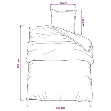 vidaXL Σετ Παπλωματοθήκης Ροζ 140x200 εκ. Βαμβακερό