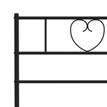 vidaXL Κεφαλάρι Μαύρο Μεταλλικό 80x3x90cm 1 τεμ.