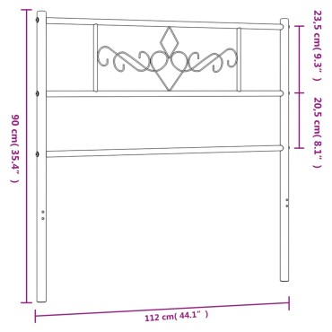 vidaXL Κεφαλάρι Λευκό Μεταλλικό 112x3x90cm 1 τεμ.