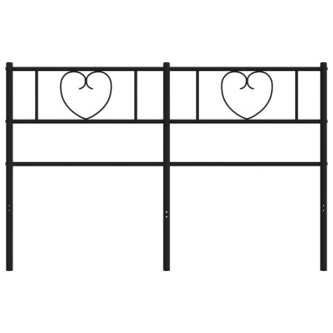 vidaXL Κεφαλάρι Μαύρο Μεταλλικό 166x3x90cm 1 τεμ.