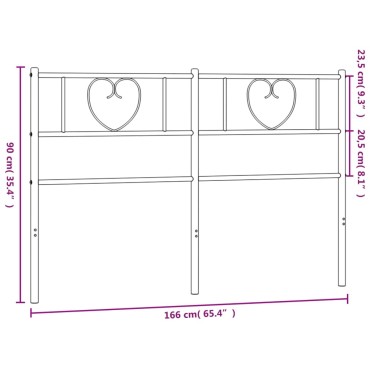 vidaXL Κεφαλάρι Μαύρο Μεταλλικό 166x3x90cm 1 τεμ.