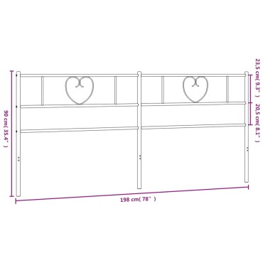 vidaXL Κεφαλάρι Λευκό Μεταλλικό 198x3x90cm 1 τεμ.