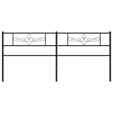 vidaXL Κεφαλάρι Μαύρο Μεταλλικό 206x3x90cm 1 τεμ.