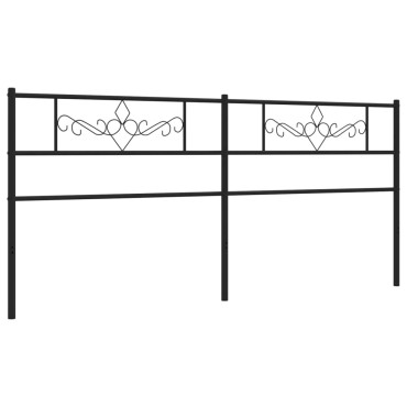 vidaXL Κεφαλάρι Μαύρο Μεταλλικό 206x3x90cm 1 τεμ.