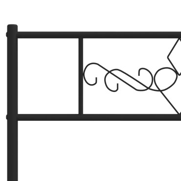 vidaXL Κεφαλάρι Μαύρο Μεταλλικό 206x3x90cm 1 τεμ.