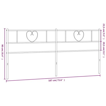 vidaXL Κεφαλάρι Λευκό Μεταλλικό 187x3x90cm 1 τεμ.
