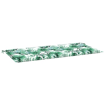 vidaXL Μαξιλάρι Πάγκου Κήπου Σχέδιο Φύλλων 120x50x4cm Ύφασμα Oxford