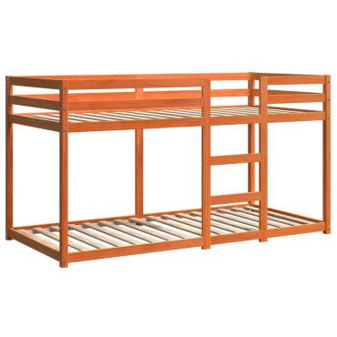vidaXL Κρεβάτι Κουκέτα Καφέ Κεριού 80x200cm από Μασίφ Ξύλο Πεύκου 1 τεμ. - Μονό