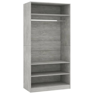 vidaXL Ντουλάπα Γκρι του Σκυροδέματος 100x50x200cm Μοριοσανίδα 1 τεμ.