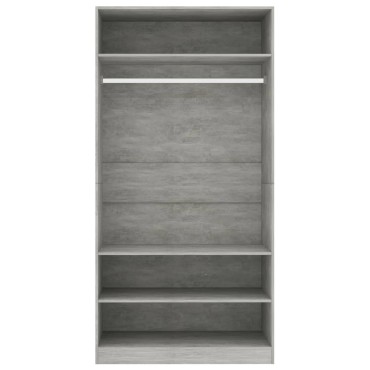 vidaXL Ντουλάπα Γκρι του Σκυροδέματος 100x50x200cm Μοριοσανίδα 1 τεμ.