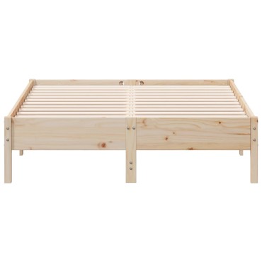 vidaXL Σκελετός Κρεβατιού Χωρίς Στρώμα 140x190cm Μασίφ Ξύλο Πεύκου 1 τεμ. - Διπλό