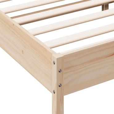 vidaXL Σκελετός Κρεβατιού Χωρίς Στρώμα 140x190cm Μασίφ Ξύλο Πεύκου 1 τεμ. - Διπλό